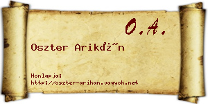 Oszter Arikán névjegykártya